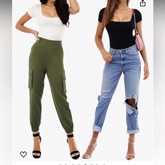 NWT‎ MANGOPOP Women's Square Neck Bodysuit Short Sleeve - Picture 4 of 9